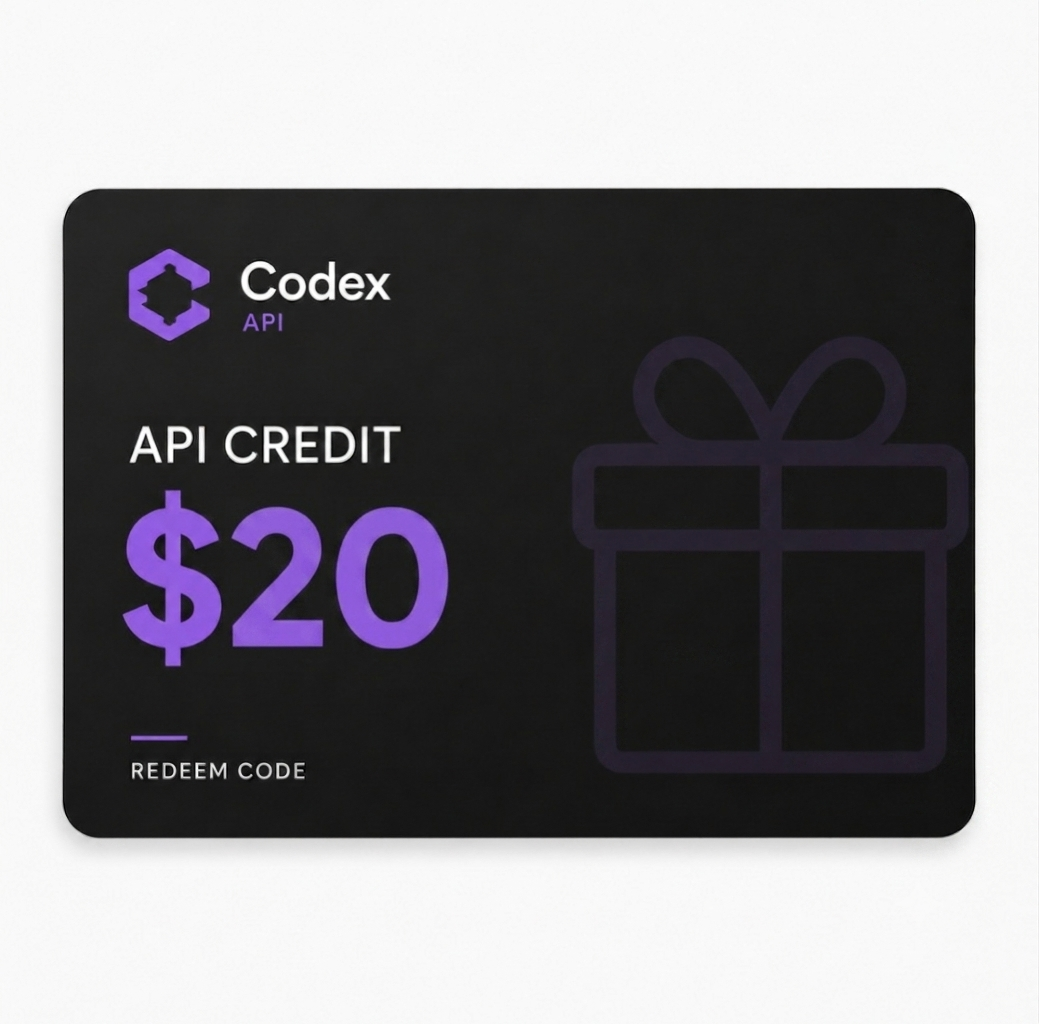 Codex API Credit - $20 Redeem Code